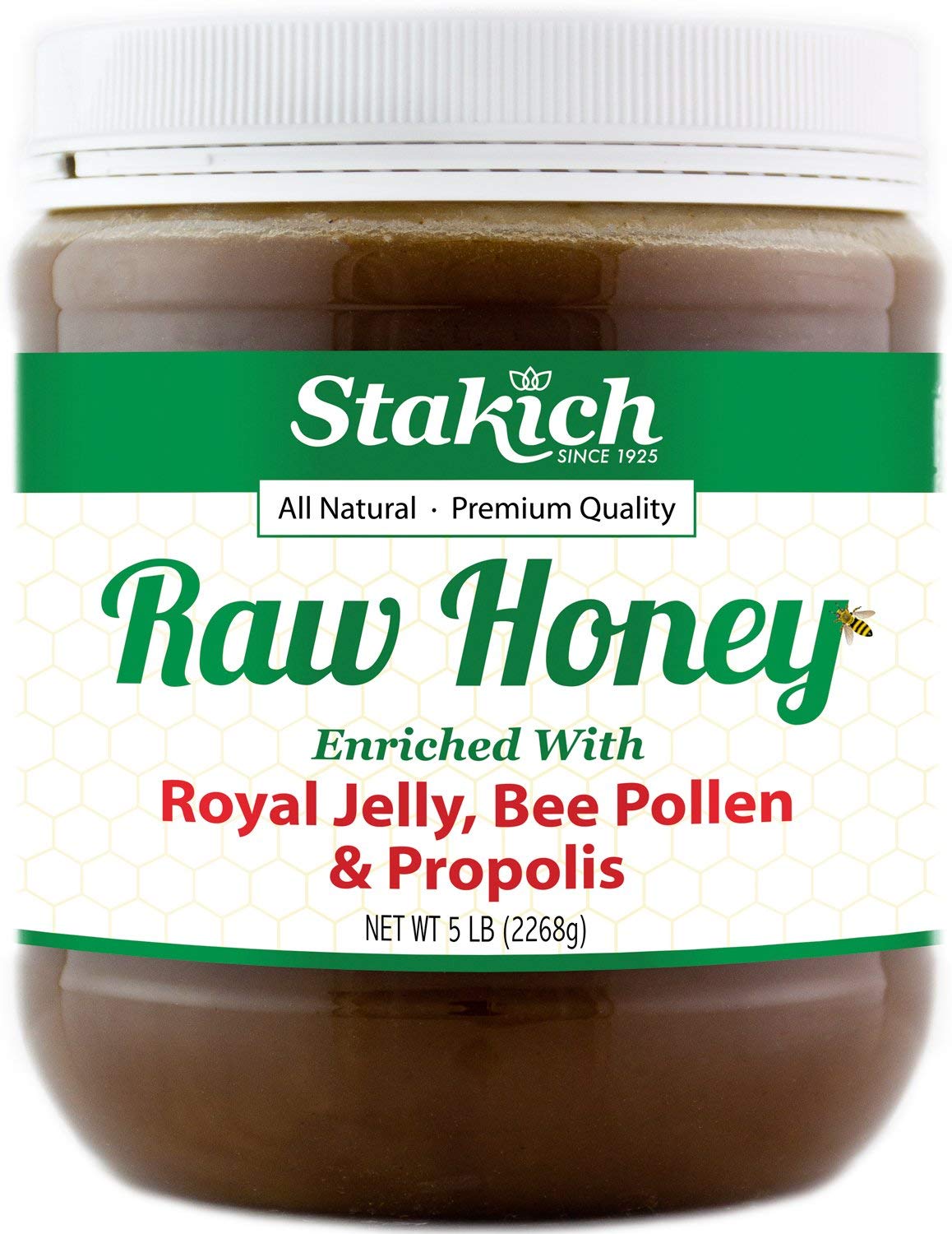 Stakich Royal Jelly, Bee Pollen, Propolis Raw Honey - Pure