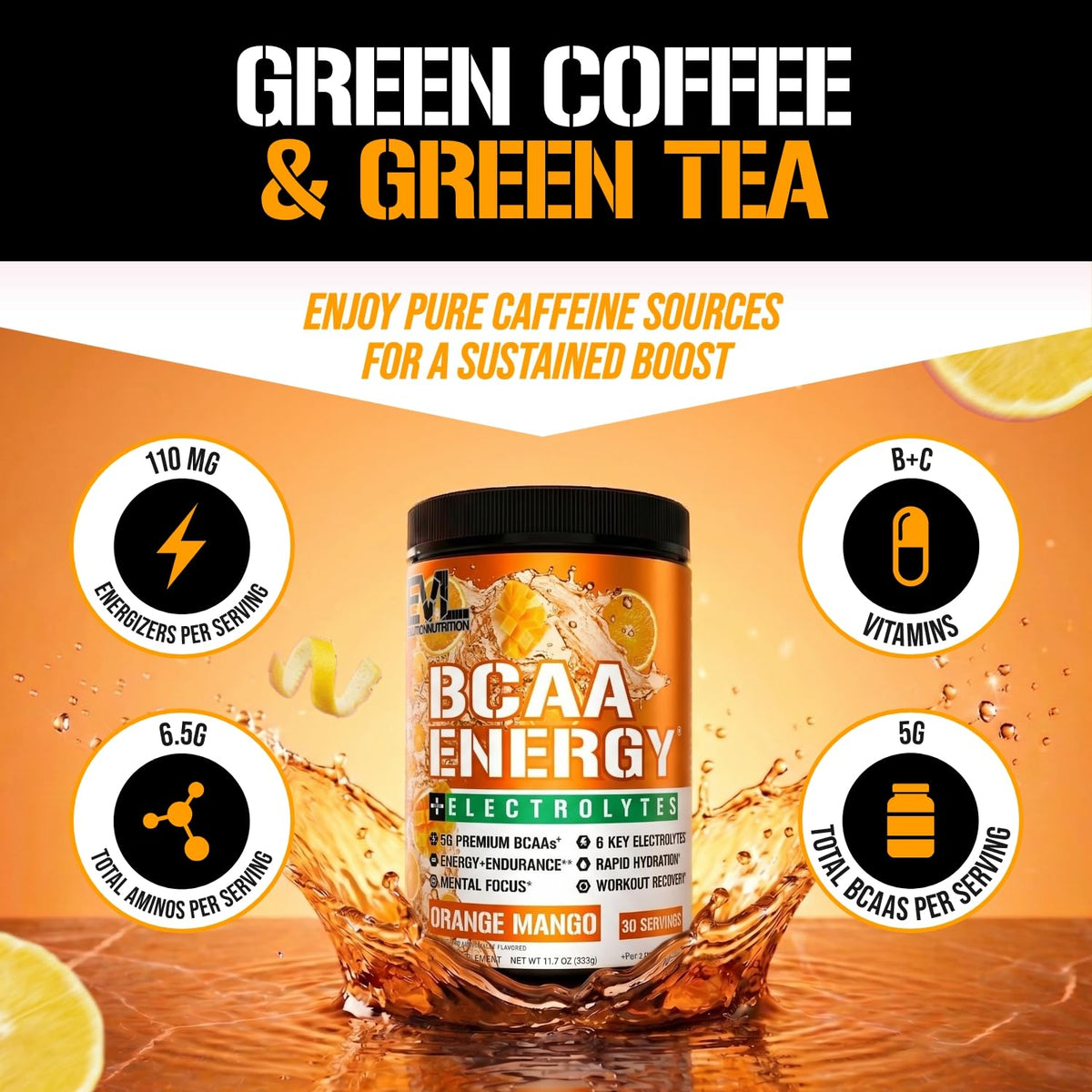 Evlution EVL BCAAs Amino Acids Powder - Rehydrating BCAA Powder Post