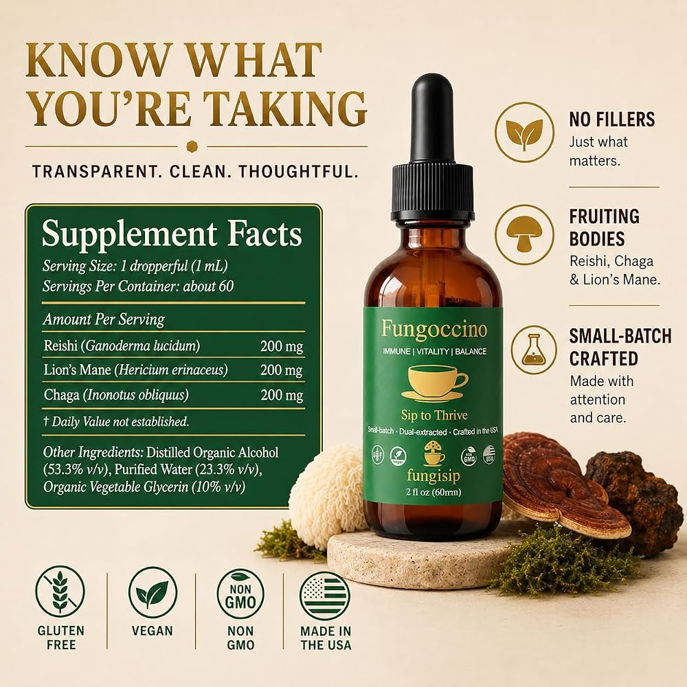 FUNGISIP Fungoccino Mushroom Coffee Booster Drops - 2 oz - image 7