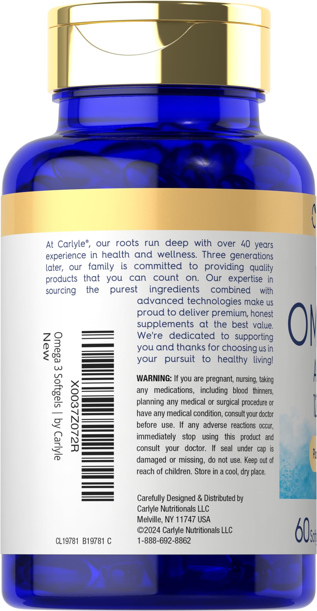 Carlyle Vegan Omega-3 Supplement 1290 mg - 60 Softgels - image 3