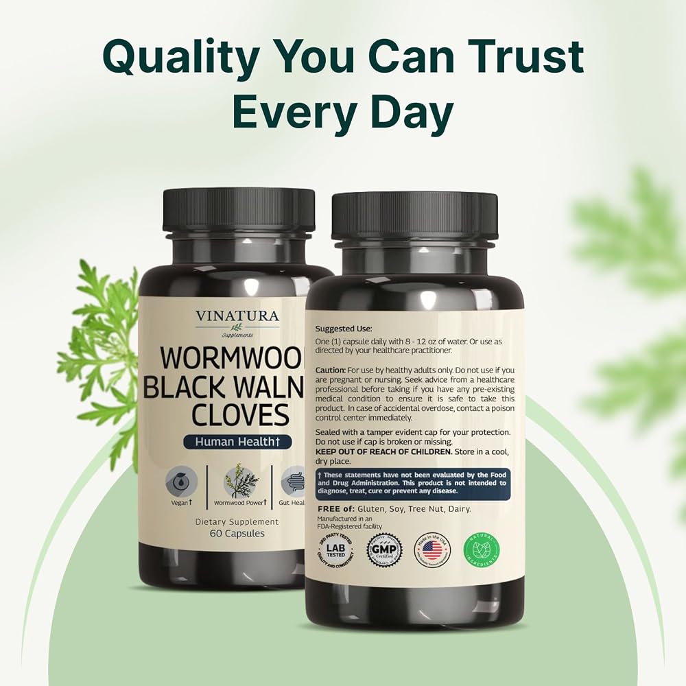 VINATURA Wormwood Black Walnut Clove Capsules - 60 Count - image 8
