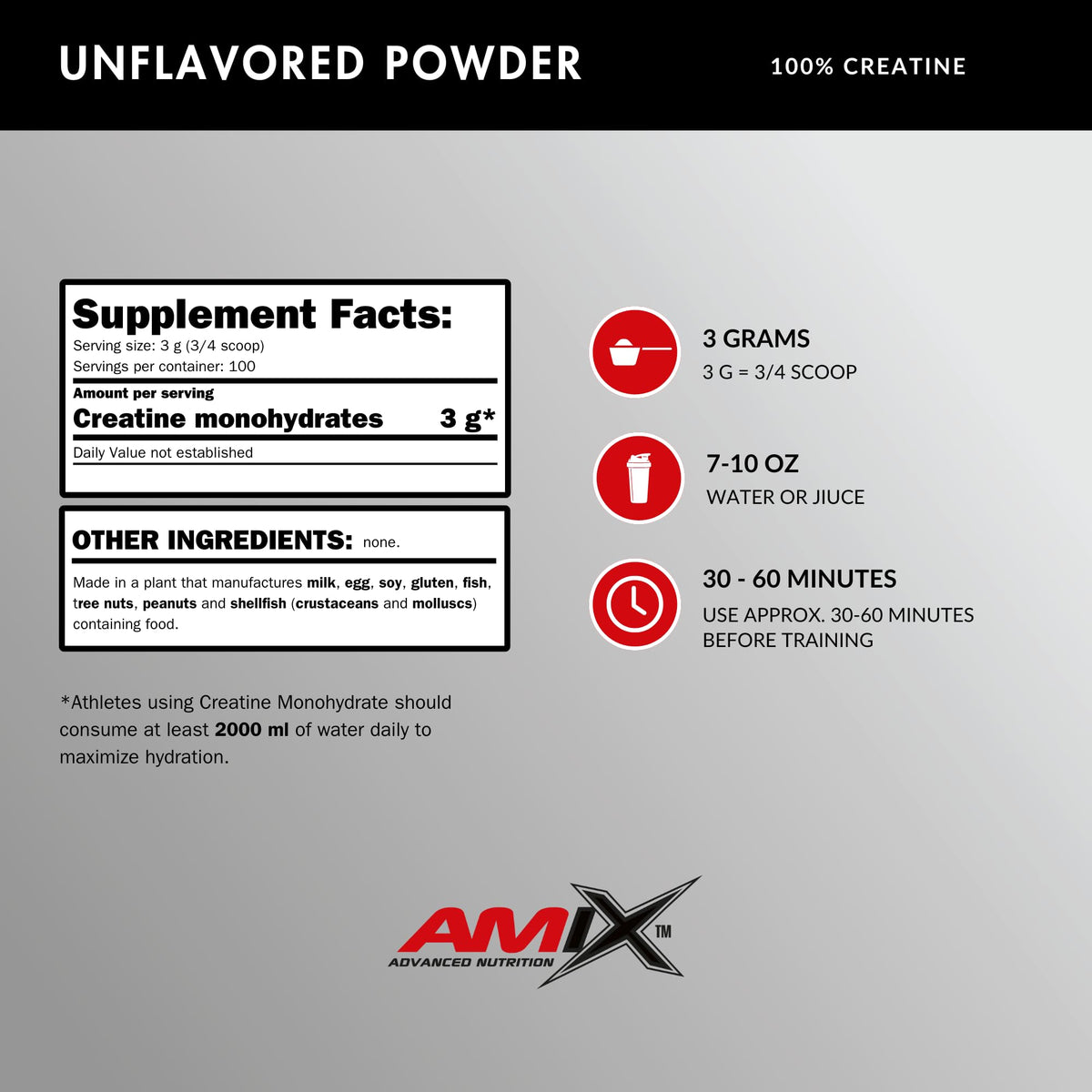 Amix Creatine Monohydrate Powder - 300 g - image 4