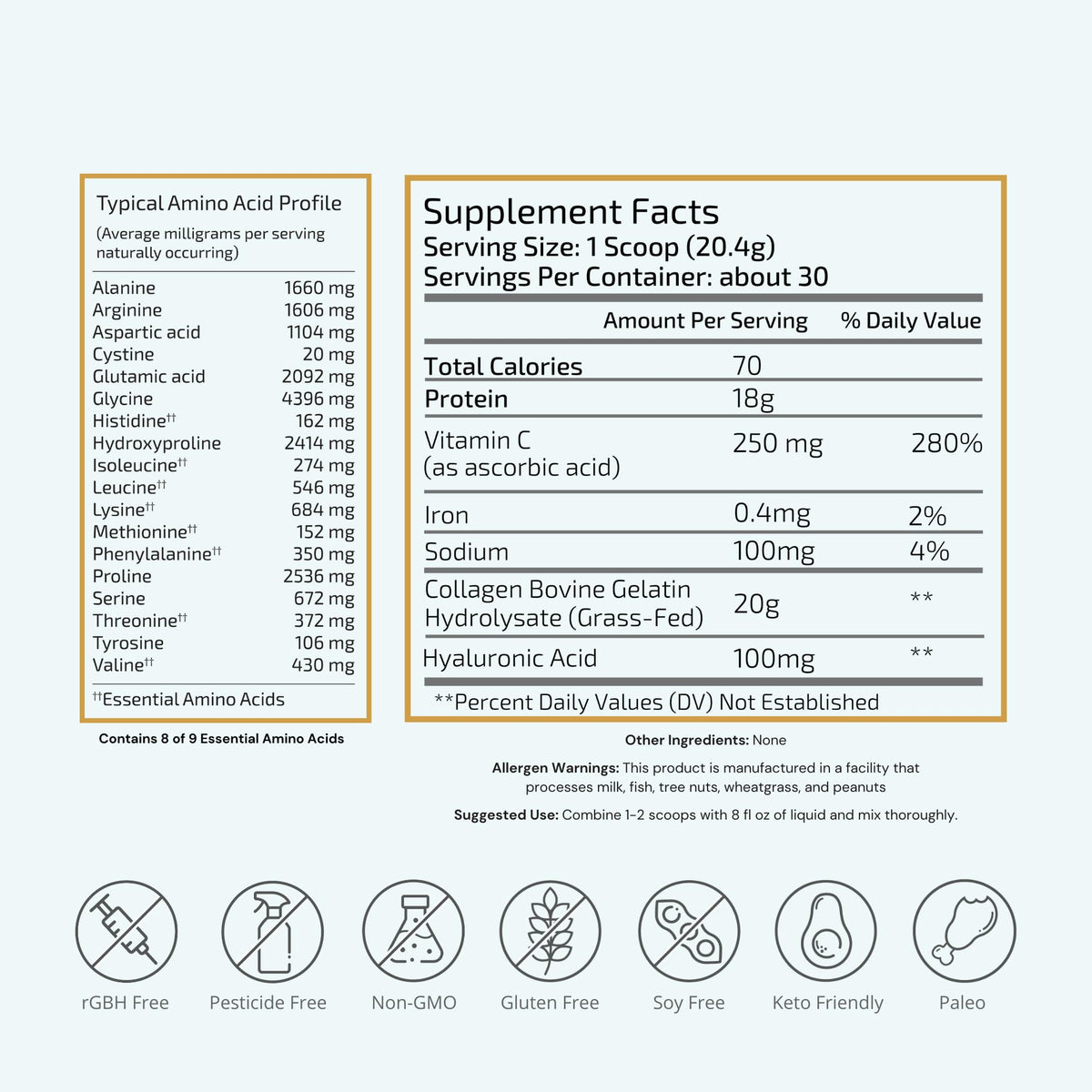 VTC Grass-Fed Collagen Peptides Powder - 30 Servings - image 2