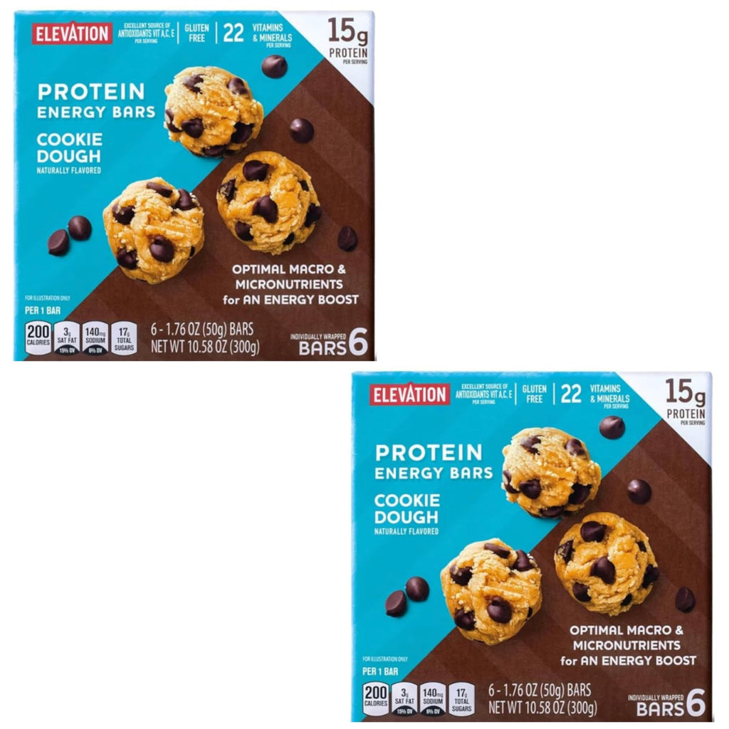 Elevation by Millville Protein Bars Cookie Dough - 12 Bars