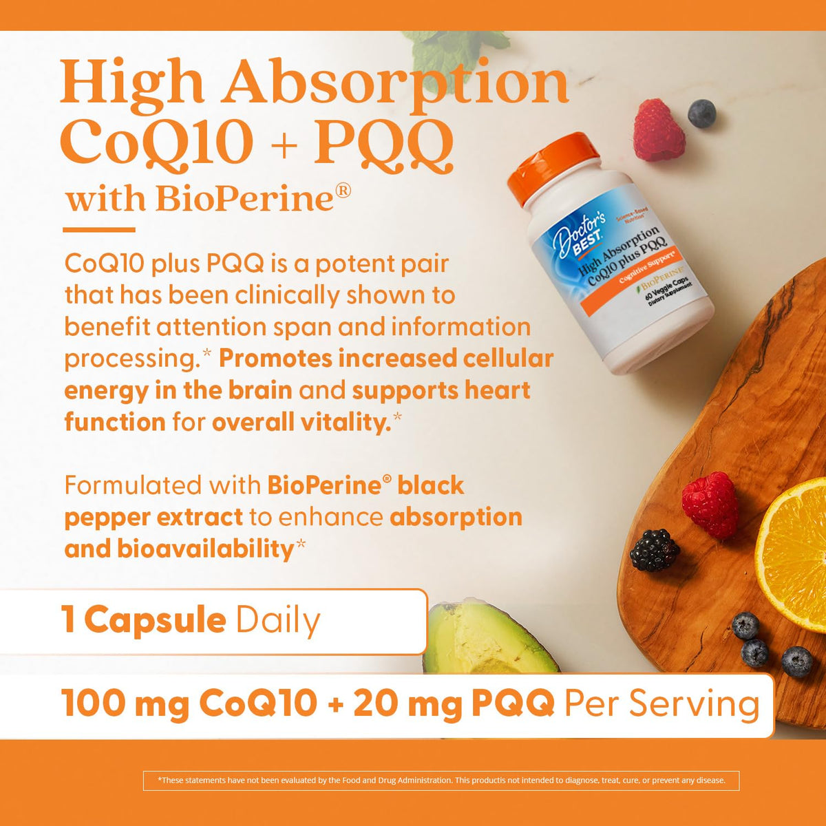 Doctor's BEST High Absorption CoQ10 with PQQ - 60 Vegetarian Capsules - image 4