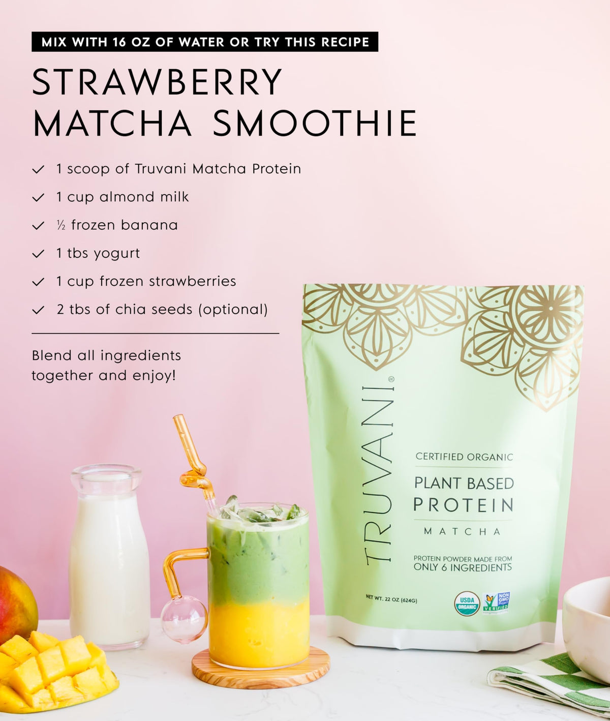 Truvani Vegan Pea Protein Powder