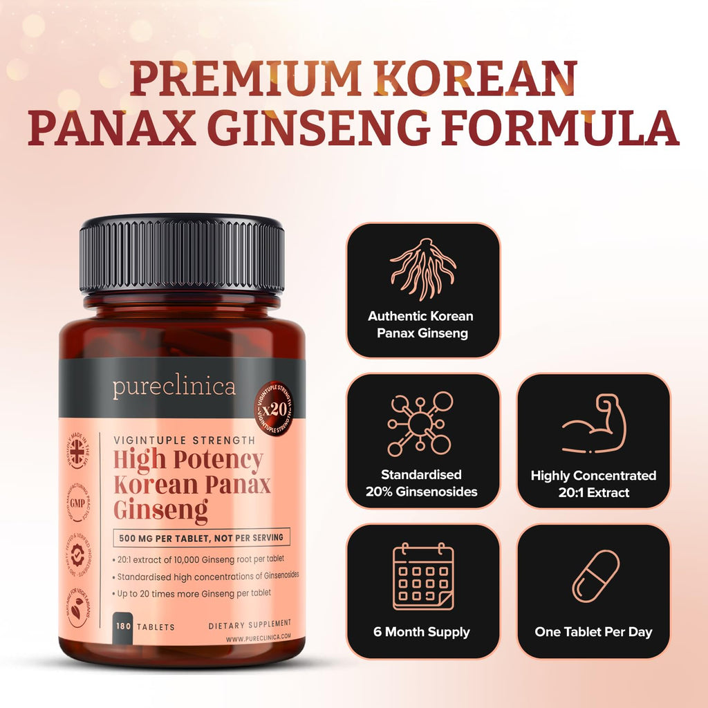 Pureclinica Korean Panax Ginseng 10,000mg - 180 Tablets - image 4