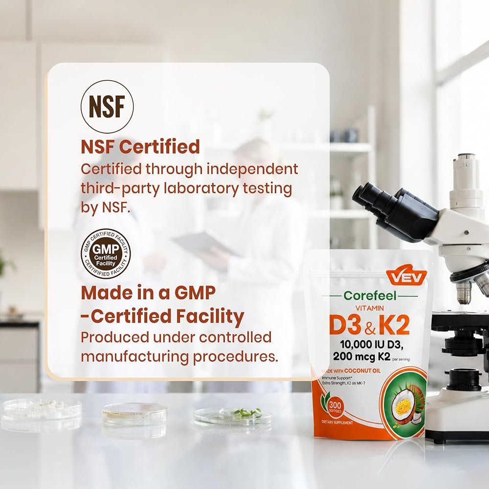 VEV Vitamin D3 K2 10,000 IU - 300 Softgels - image 7