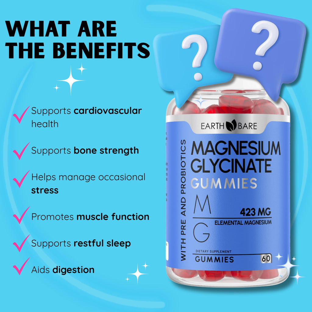 Earth Bare Magnesium Glycinate Gummies - 60 Count - image 5