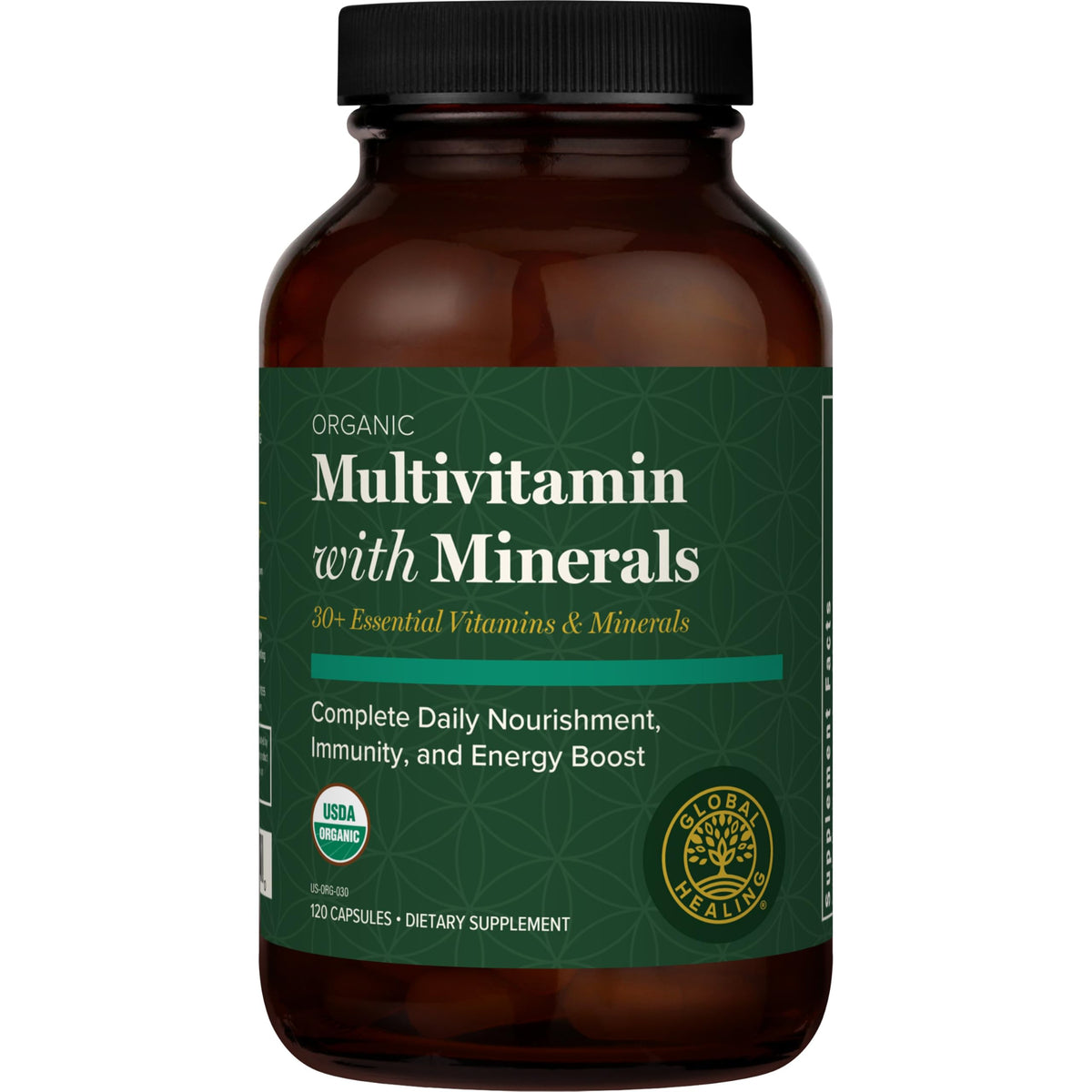 Global Healing Center Organic Multivitamin for Men & Women - 120 Capsules