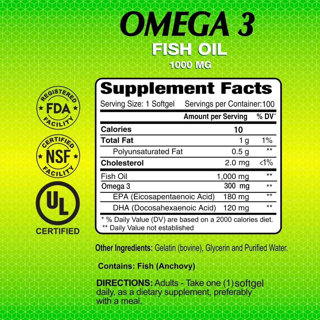 ALFA VITAMINS Omega 3 Fish Oil 1000mg - 100 Softgels - image 4
