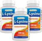 Best Naturals L-Lysine 1000mg 180 Tablets (180 Count (Pack of 1))
