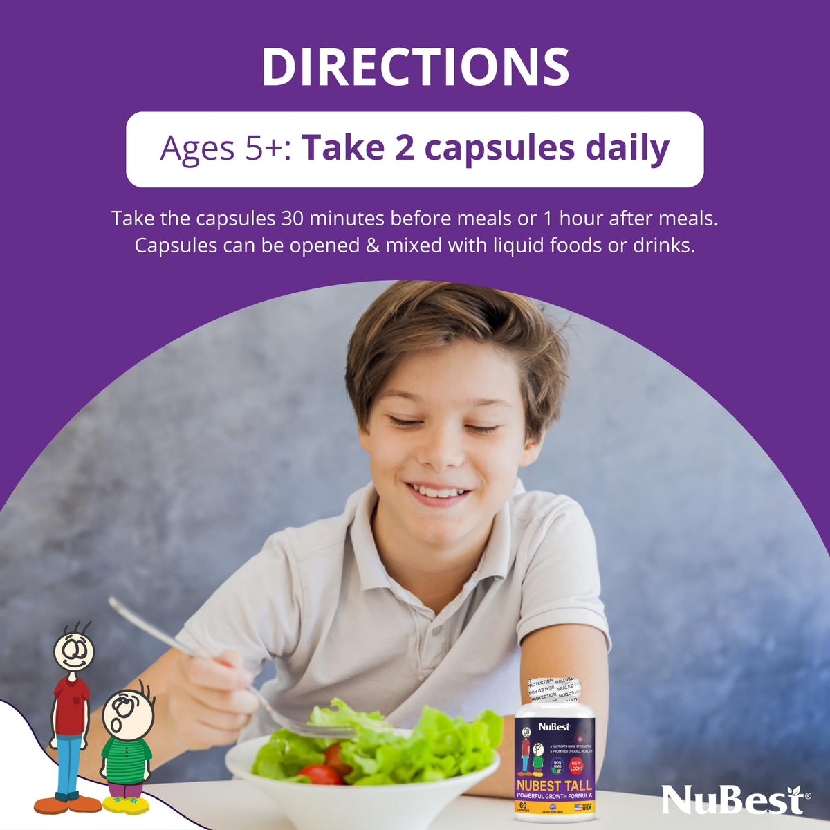 NuBest Tall Bone Strength Capsules for Kids & Teens - 60 Capsules - image 4