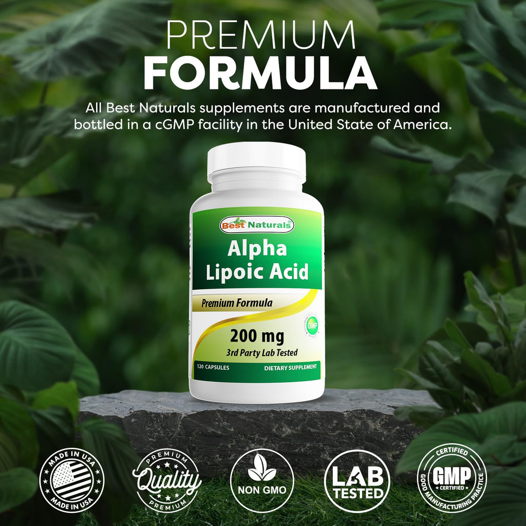 Best Naturals Alpha Lipoic Acid 200 Mg 120 Capsules