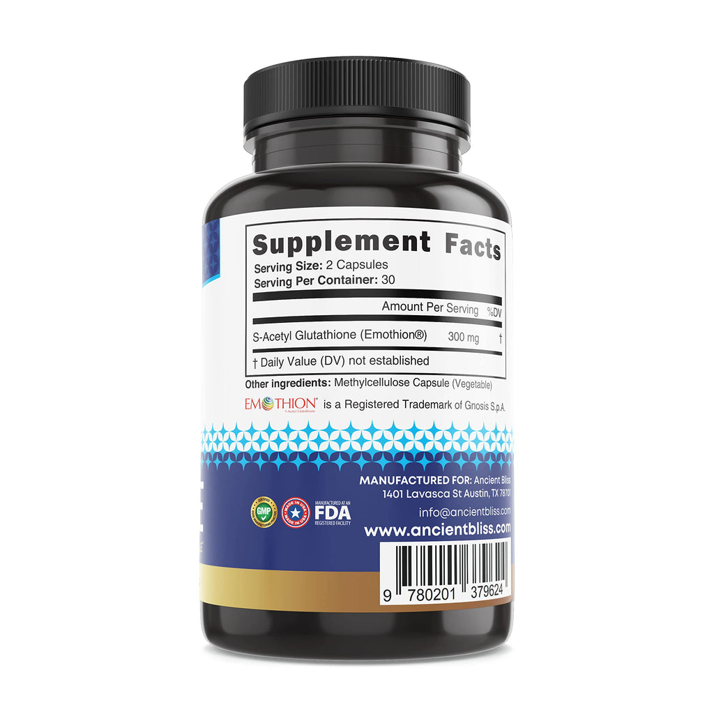Ancient Bliss S-Acetyl Glutathione Antioxidant - 60 Vegan Capsules - image 2