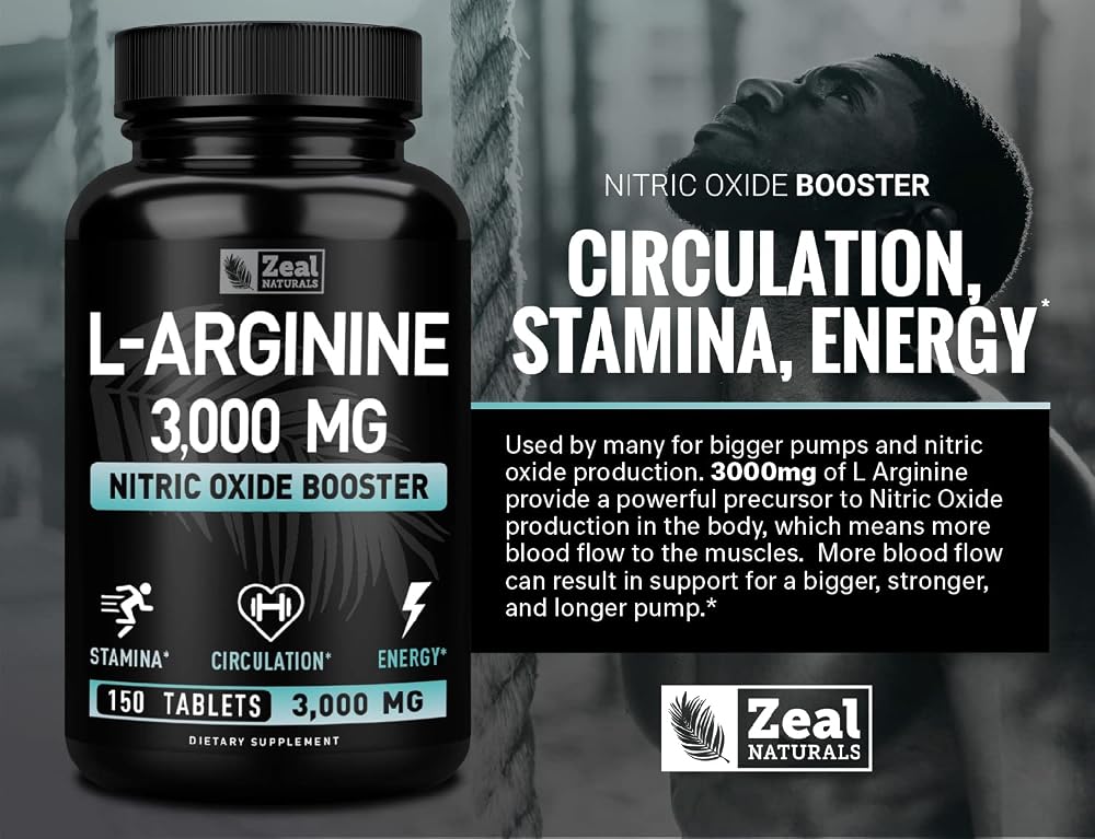 Zeal Naturals L-Arginine 3000mg Supplement - 150 Tablets - image 7