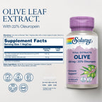 SOLARAY Olive Leaf Extract 250mg Wellness Support - 60 Vegetarian Capsules - image 2