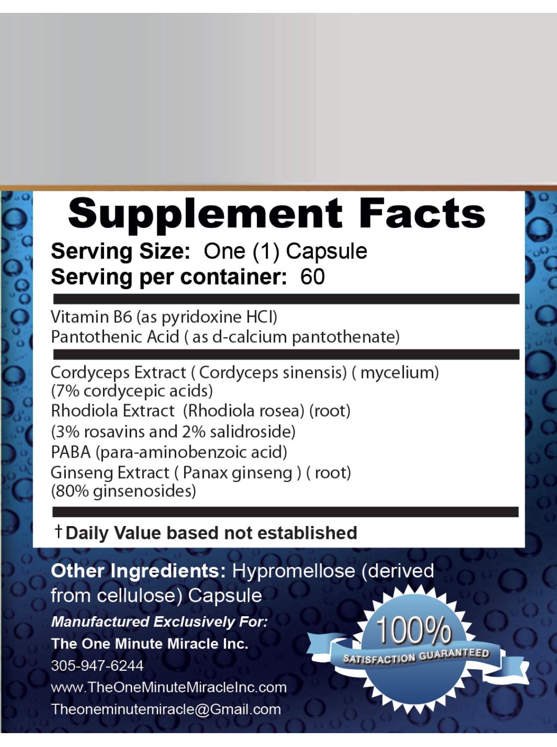 The One Minute Miracle Adrenal Essence Supplement - 120 Capsules - image 3