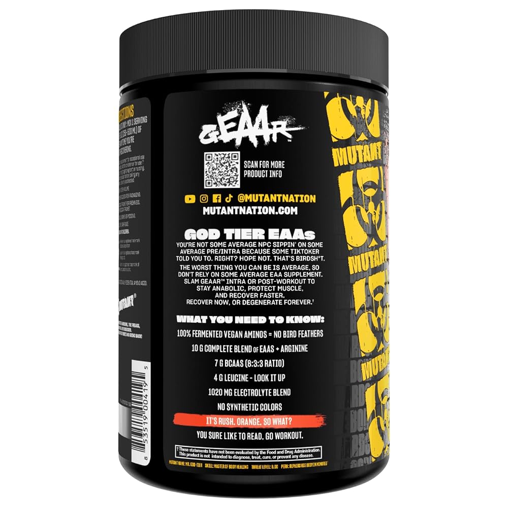 Mutant GEAAR, 10g EAAs + Arginine, Electrolytes, Vegan, 30 Servings
