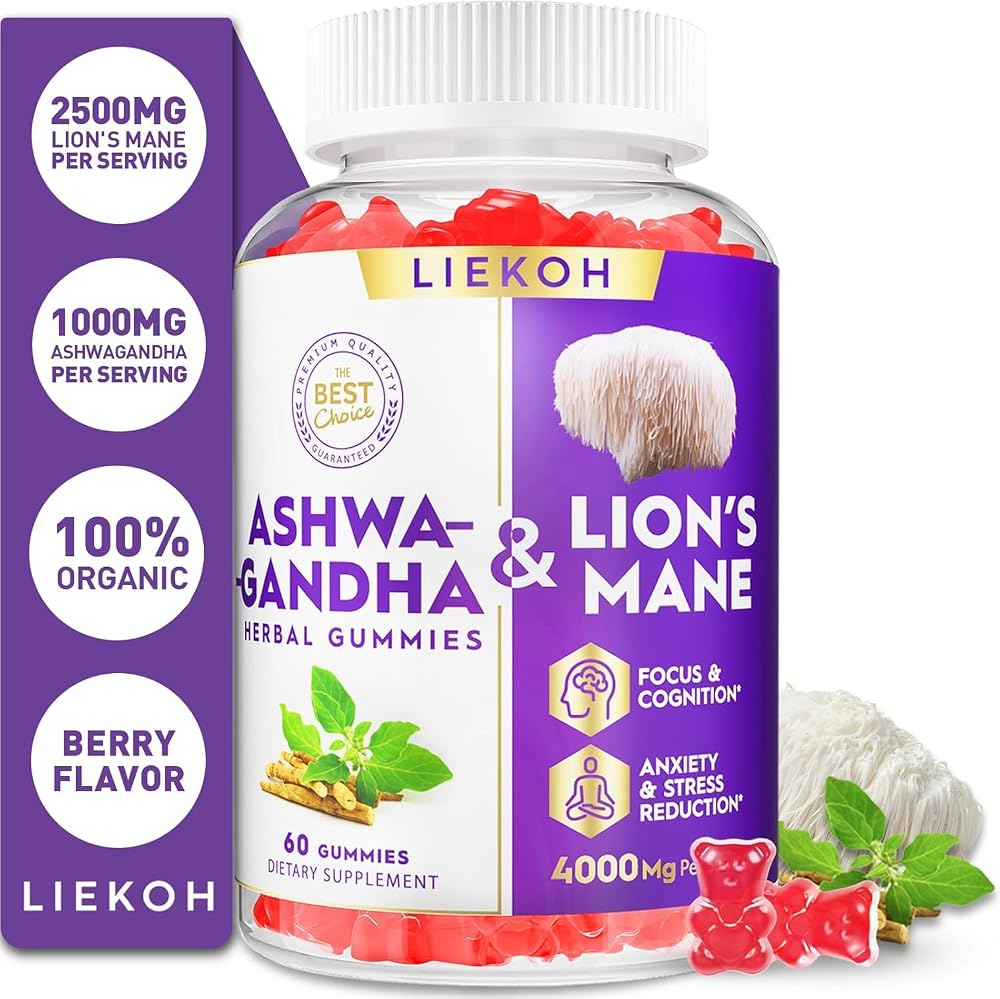 Liekoh Ashwagandha & Lion's Mane Gummies for Brain Health - 60 Count - image 9