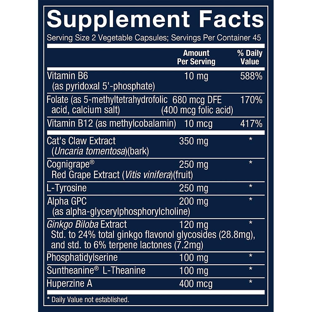 Vthrive Neuro Brain Health Cognitive Support - 90 Vegetarian Capsules - image 2