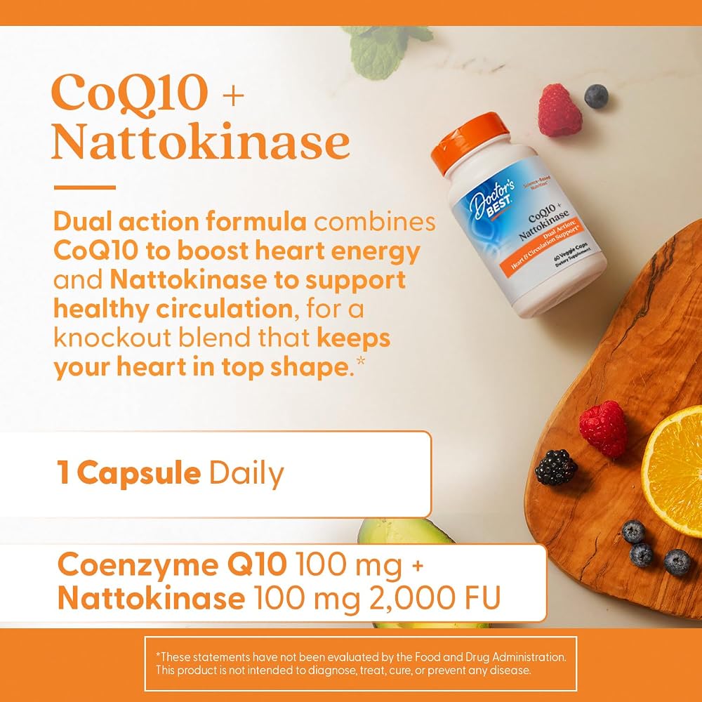 Doctor's Best CoQ10 100 mg + Nattokinase Circulation Support - image 4