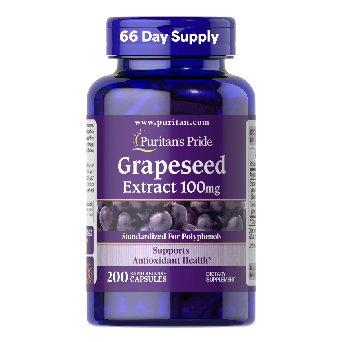 Puritan's Pride Grapeseed Extract 100mg - 200 Capsules