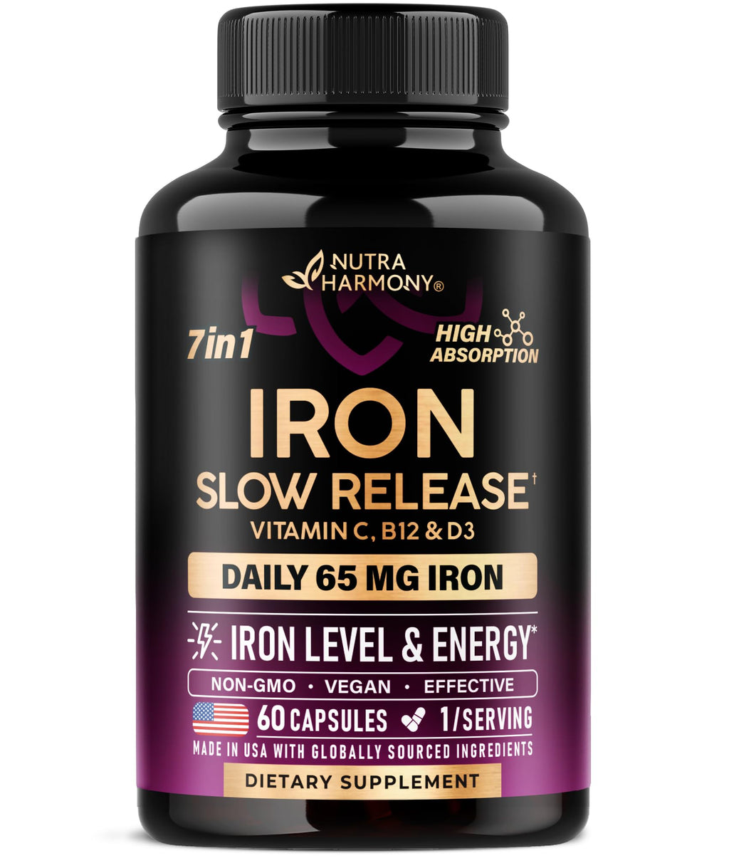 NUTRAHARMONY Iron 65mg Supplement for Women - 60 Capsules