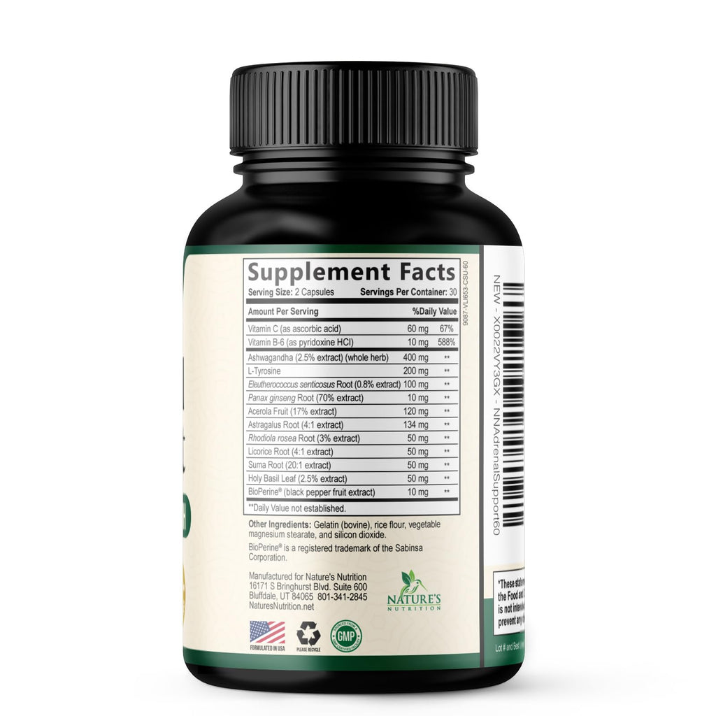Nature's Nutrition Adrenal Support Supplement - Advanced Cortex