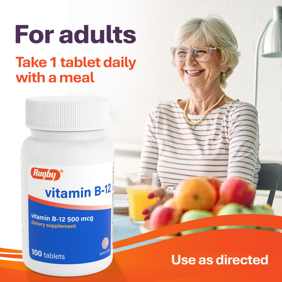 Rugby Vitamin B12 500 mcg Tablets - 100 Count - image 6