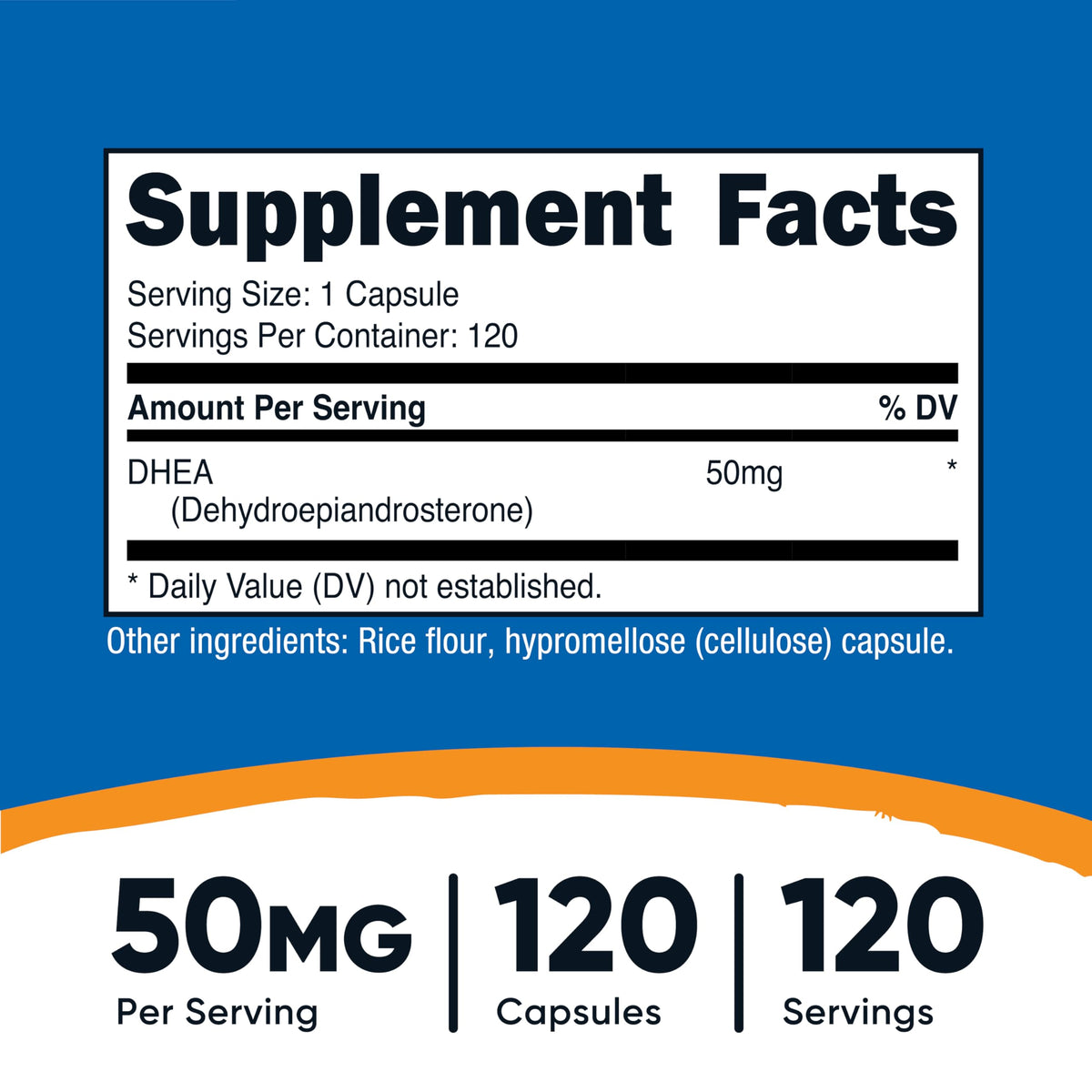 Nutricost DHEA 50mg Capsules - Gluten Free
