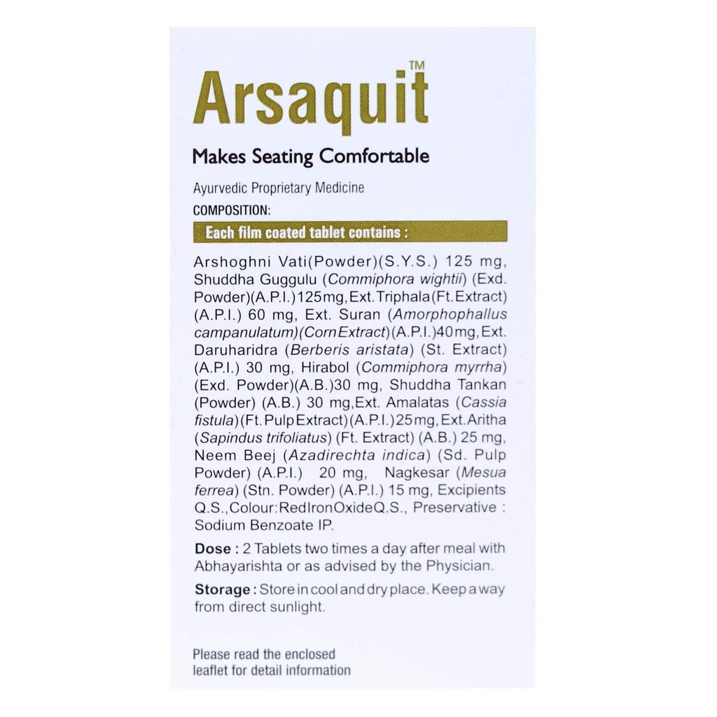 Virgo Arsaquit Tablets with Triphala & Guggulu - 60 Tablets - image 3