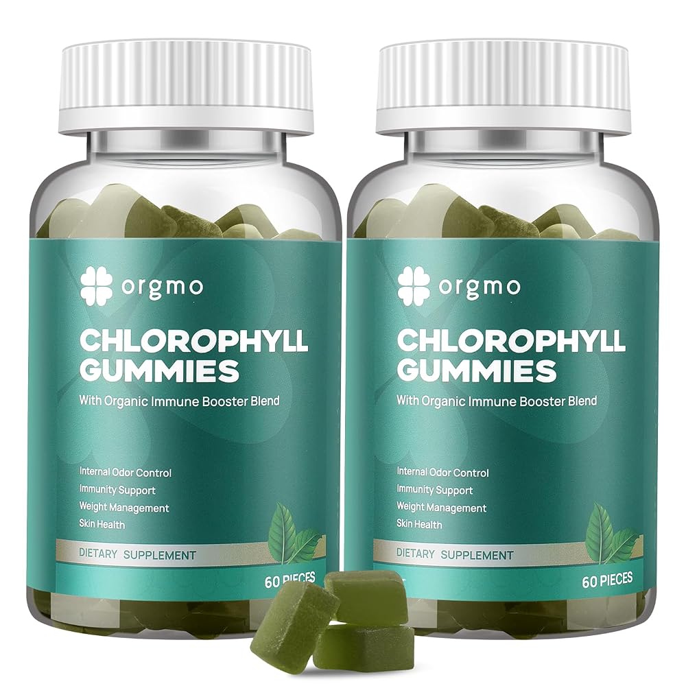 ORGMO Chlorophyll Gummies with Chlorella Spirulina - 120 Count