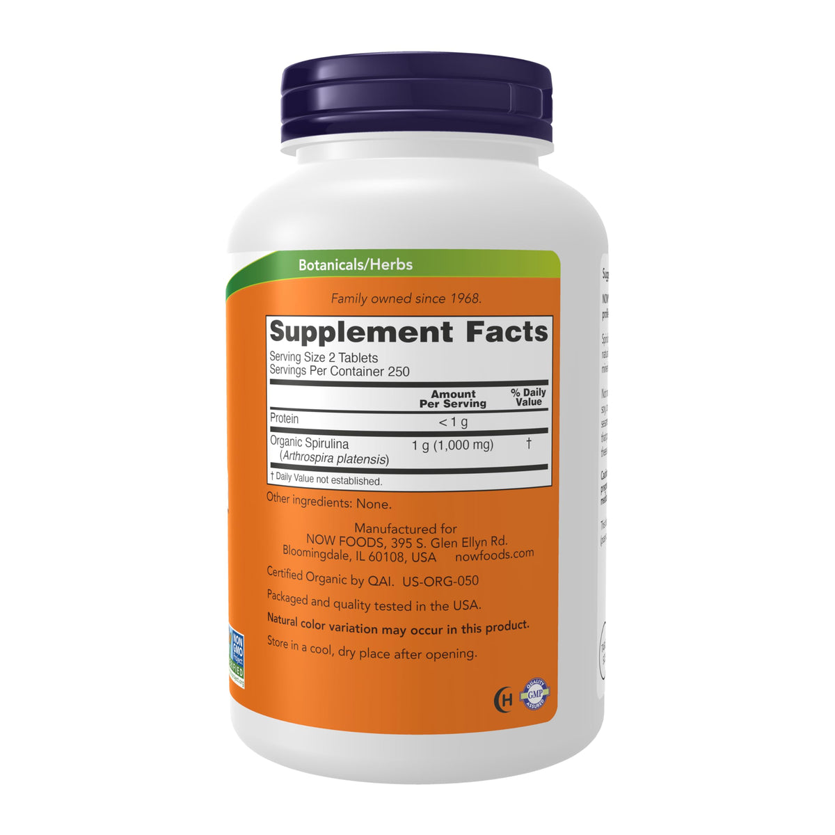 Now Supplements, Organic Spirulina 500 mg with Vitamins, Minerals