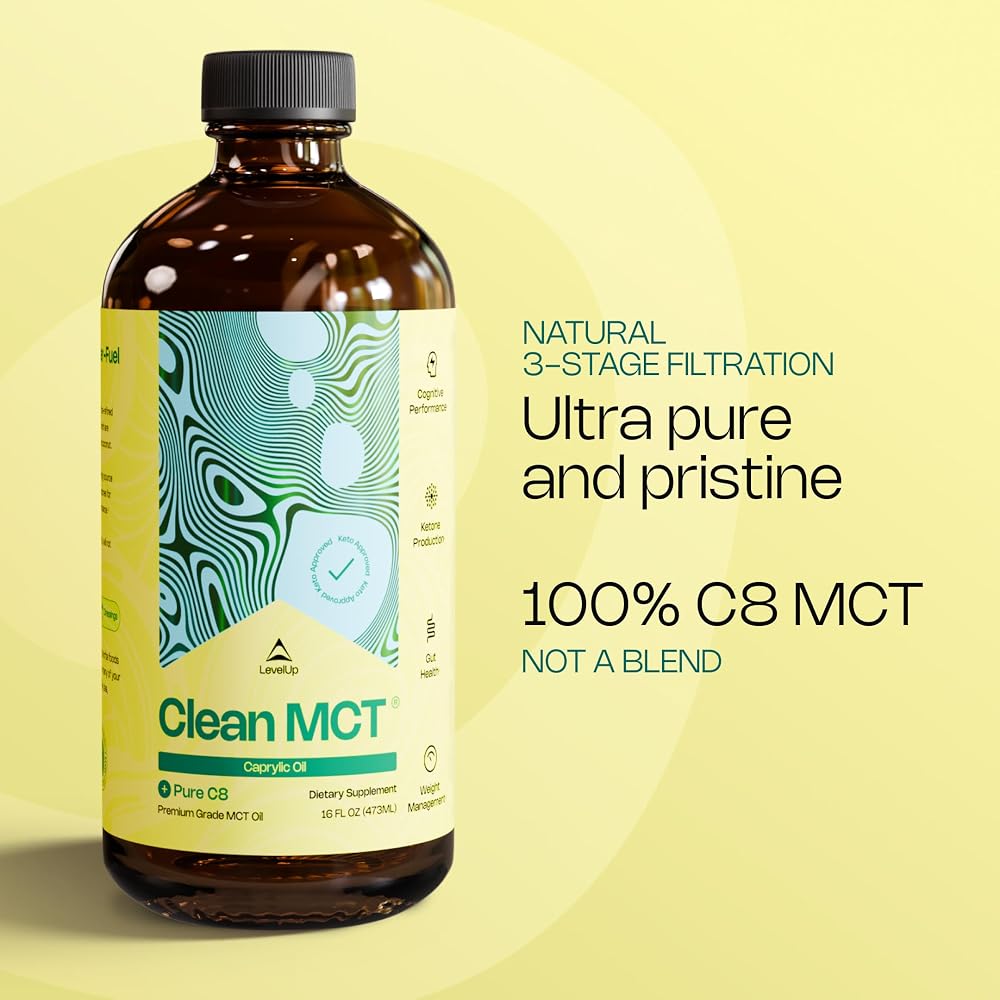 LevelUp Clean MCT Oil 100% C8 Caprylic Acid - 16 oz - image 4