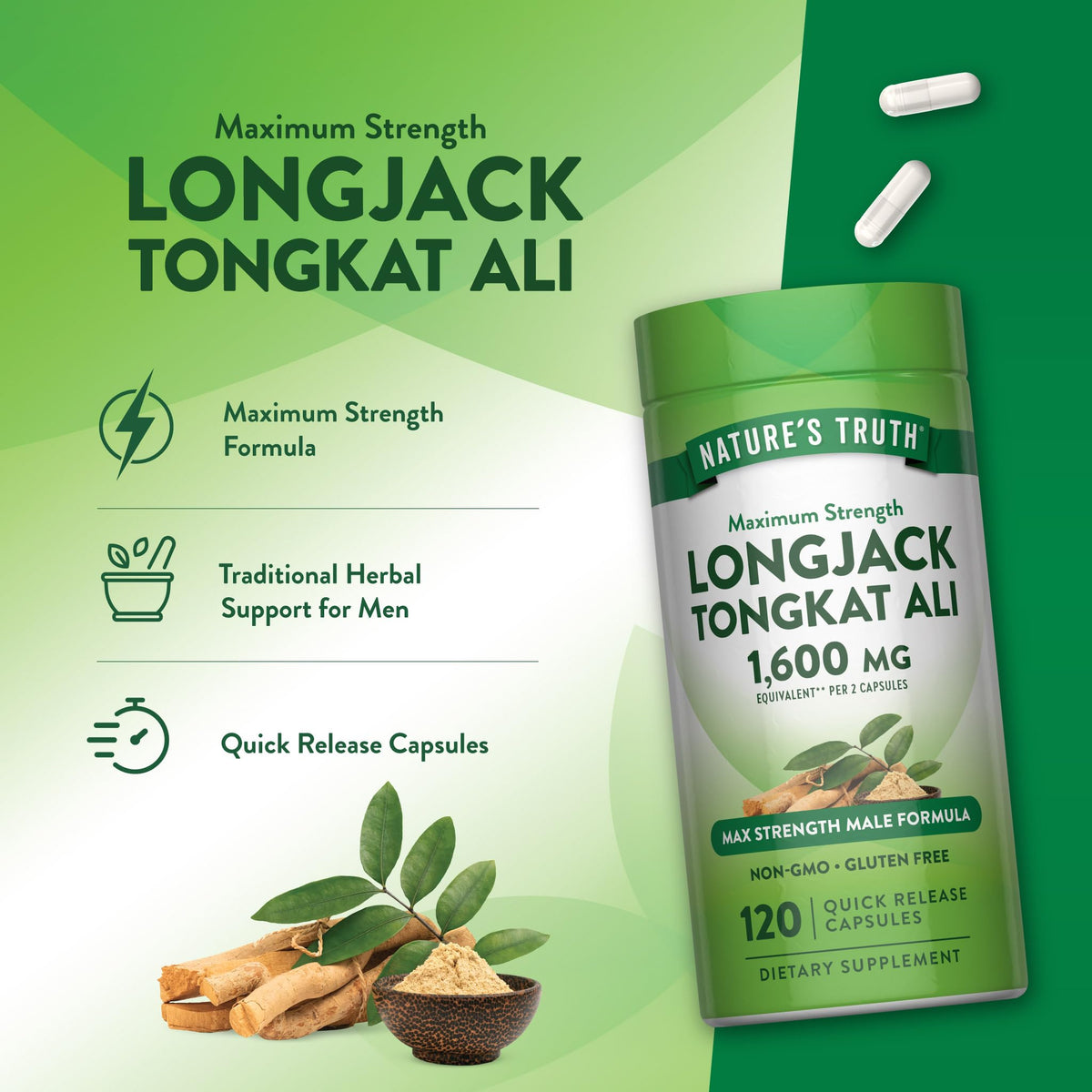 Nature's Truth Longjack Tongkat Ali - 120 Capsules - image 5