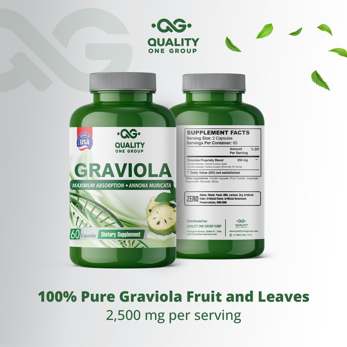 QUALITY ONE Graviola Max Pure Extract Supplement - 60 Capsules - image 5
