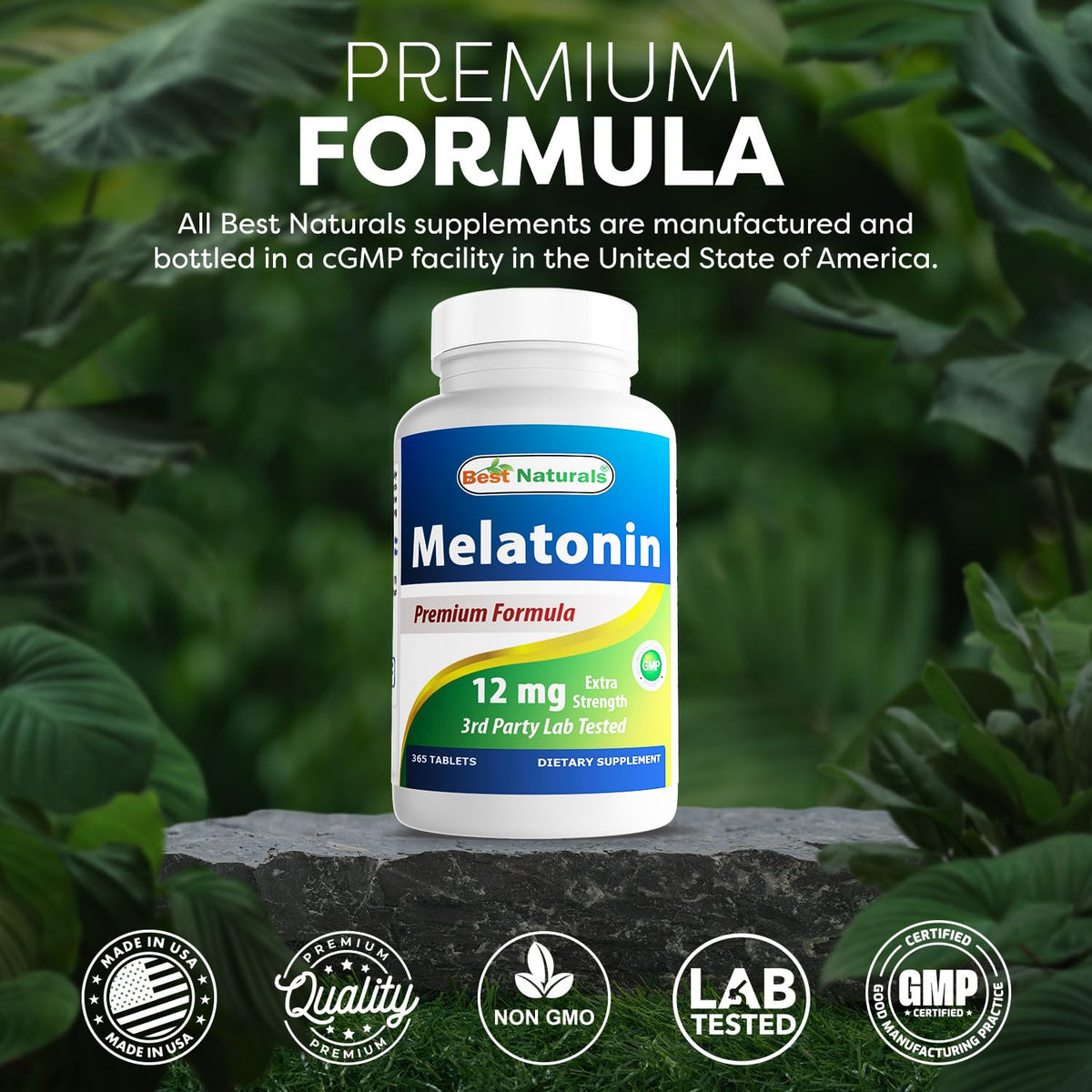 Best Naturals Melatonin 12 mg Sleep Aid - 730 Tablets - image 5