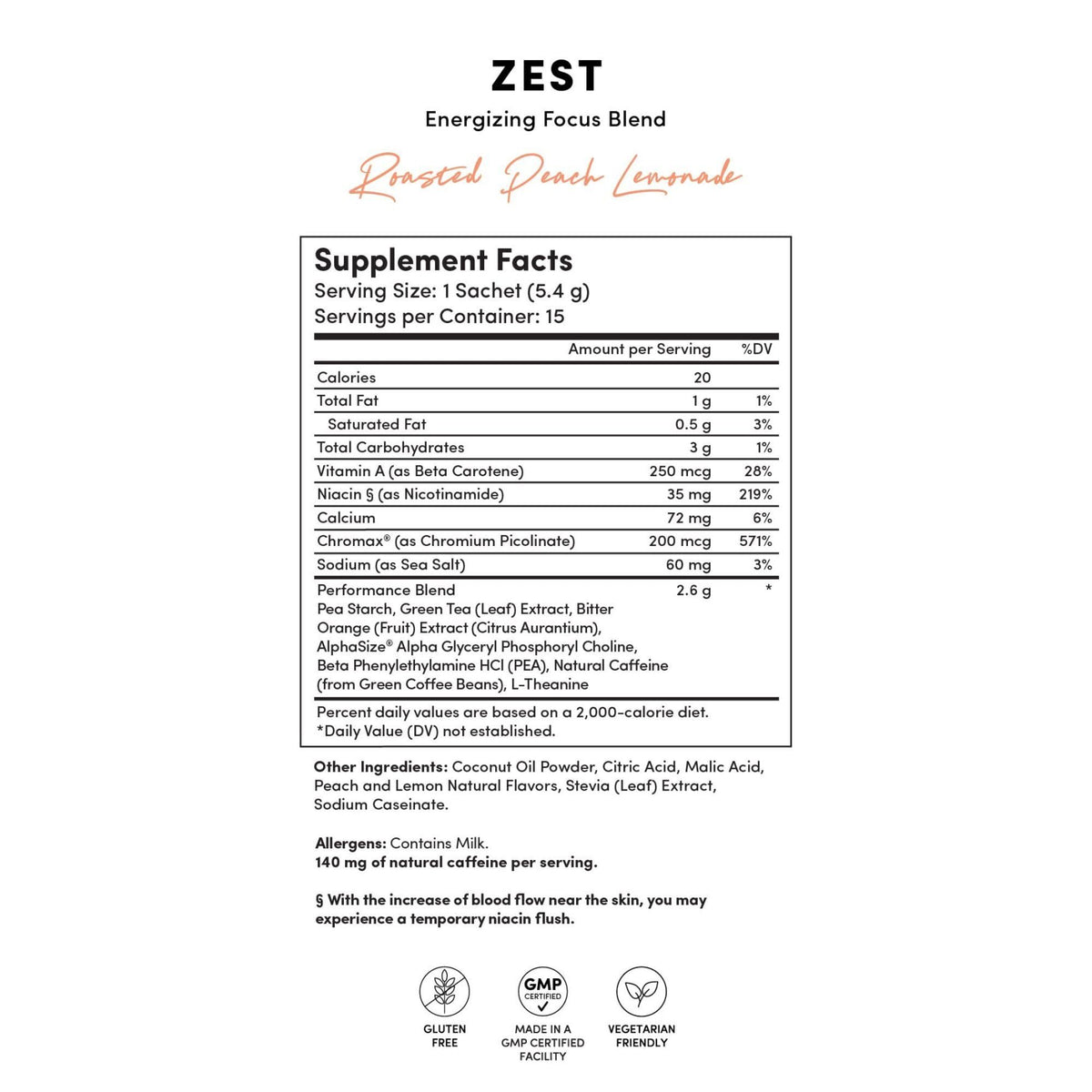 Tranont Zest Energizing Focus Blend Roasted Peach Lemonade - 15 Sticks - image 7