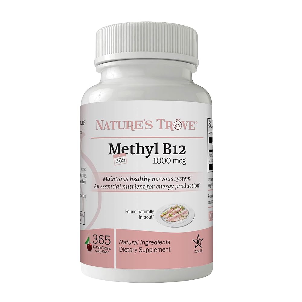Nature's Trove Vitamin B12 Methylcobalamin 1000 mcg - 365 Tablets