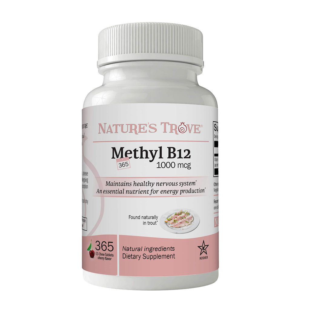 Nature's Trove Vitamin B12 Methylcobalamin 1000 mcg - 365 Tablets