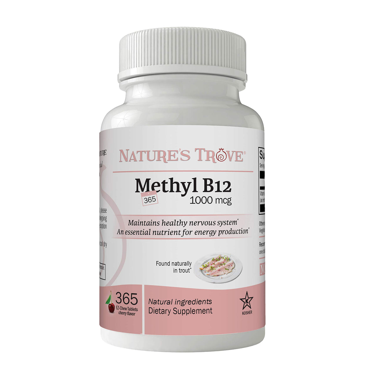 Nature's Trove Vitamin B12 Methylcobalamin 1000 mcg - 365 Tablets