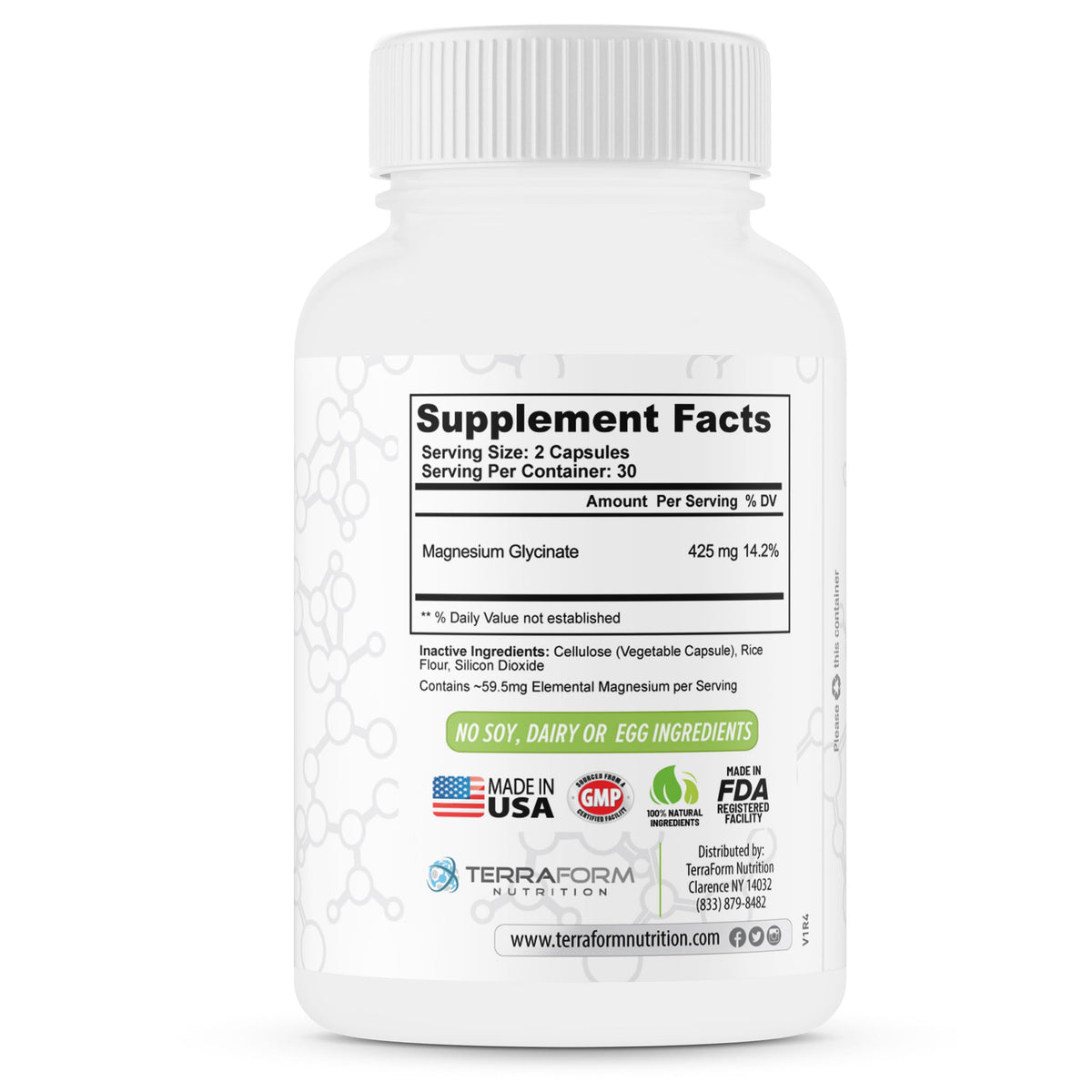 TerraForm Nutrition Magnesium Glycinate 425mg - 60 Capsules - image 3