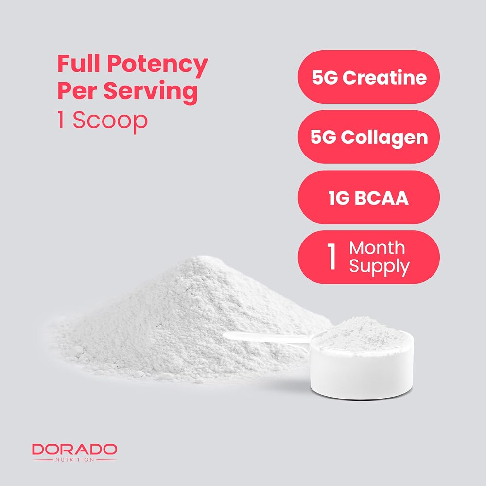 DORADO NUTRITION Creatine Monohydrate Powder with Collagen & BCAA - 30 Servings - image 8