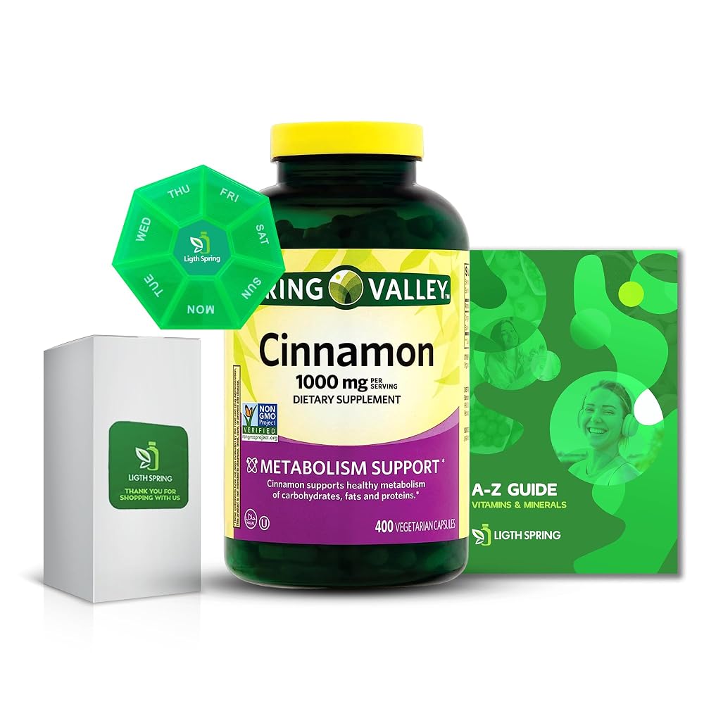 LightSpring Cinnamon 1000mg Dietary Supplement - 400 Capsules