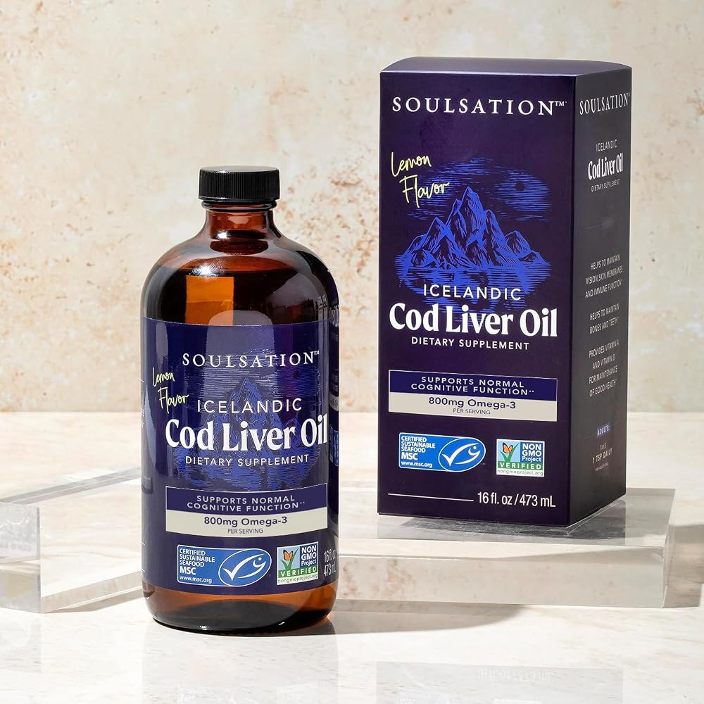 SOULSATION Icelandic Cod Liver Oil Liquid Lemon - 16 Fl Oz - image 2