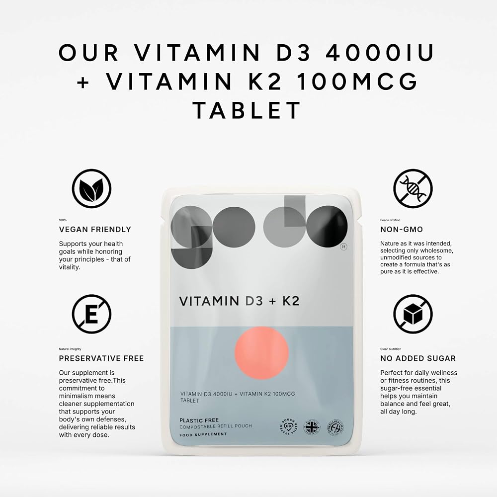 Fitness Health Vitamin D3 and K2 - 120 Tablets - image 3
