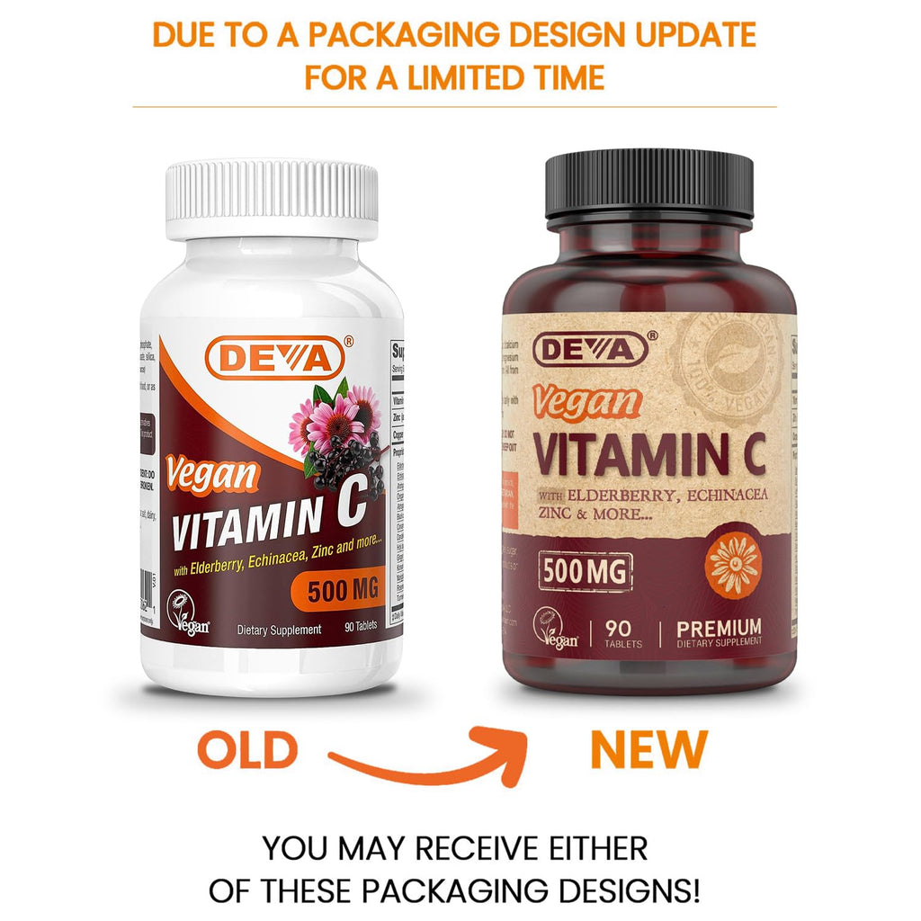 DEVA Vegan Vitamin C 500 MG with Elderberry & Zinc - 90 Tablets - image 2