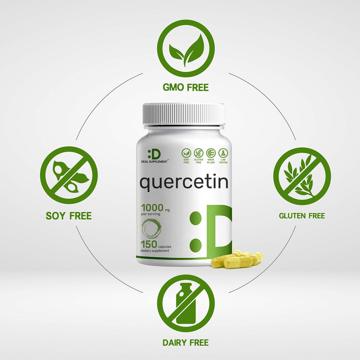 DEAL SUPPLEMENT Quercetin 1000mg Flavonoids - 300 Capsules - image 3