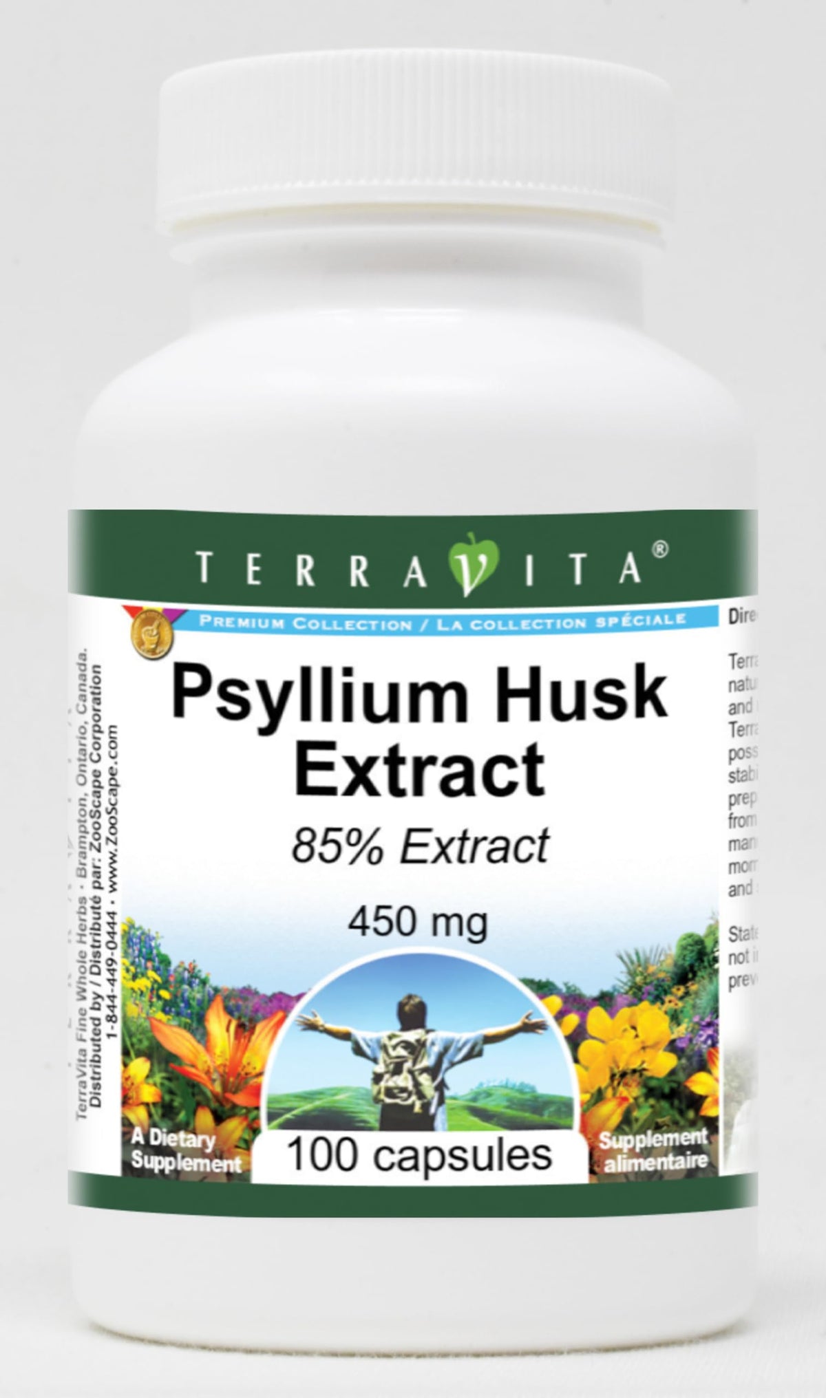 Terravita Psyllium Husk 85% Extract 450 mg - 300 Capsules